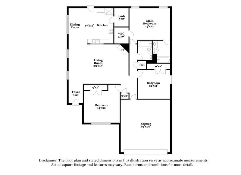 2,170/Mo, 1408 Krista Dr Burleson, TX 76028 Floor Plan View