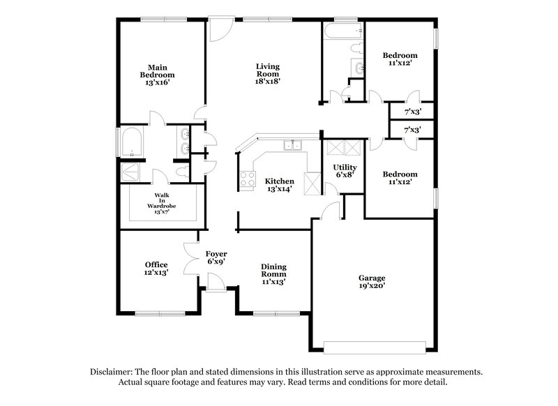 2,095/Mo, 3213 Overstreet Ln Royse City, TX 75189 Floorplan View
