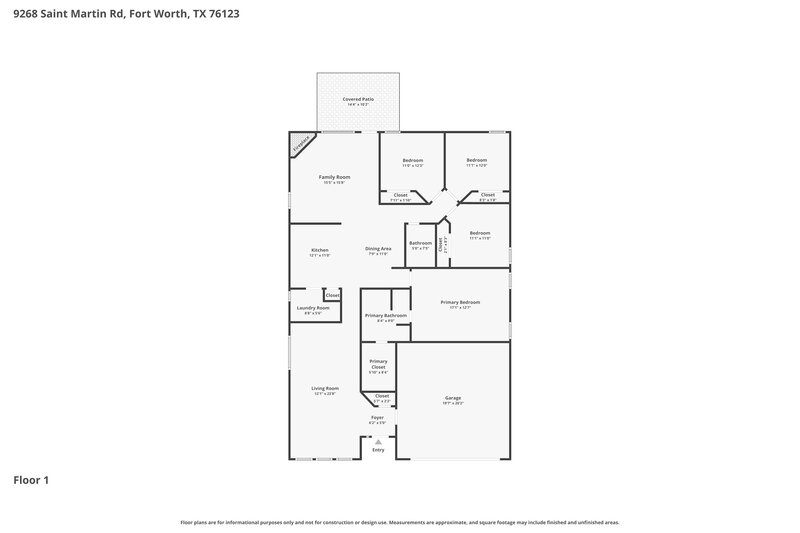 2,265/Mo, 9268 Saint Martin Rd Fort Worth, TX 76123 Floor Plan View