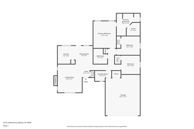 2,010/Mo, 2115 Lattimore St Denton, TX 76209 Floor Plan View