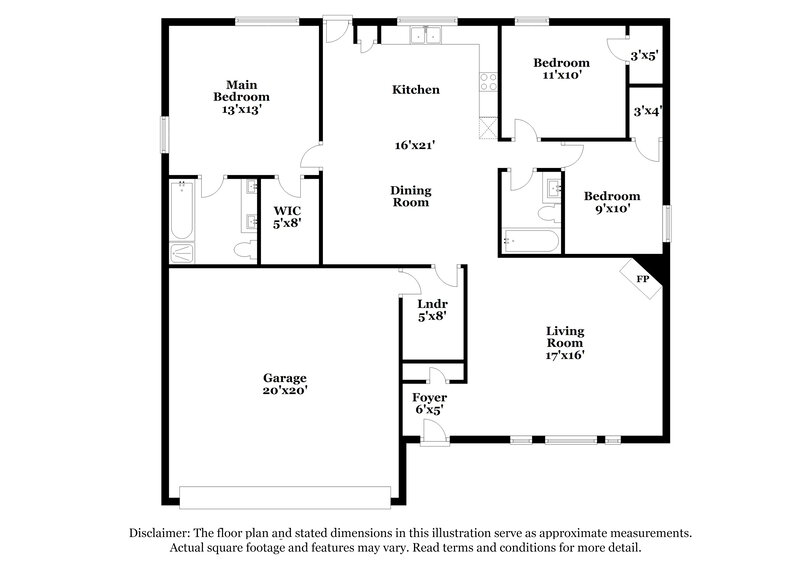 2,095/Mo, 948 Fenway Ln Saginaw, TX 76179 Floor Plan View