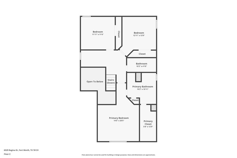 2,030/Mo, 6529 Regina Dr Fort Worth, TX 76131 Floor Plan View 2