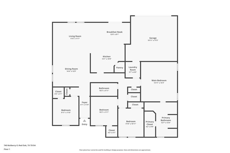 2,620/Mo, 740 Mulberry Ct Red Oak, TX 75154 Floor Plan View
