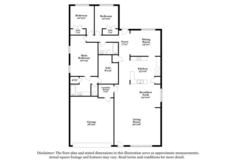 2,125/Mo, 1250 Alhambra Dr Lancaster, TX 75146 Floor Plan View
