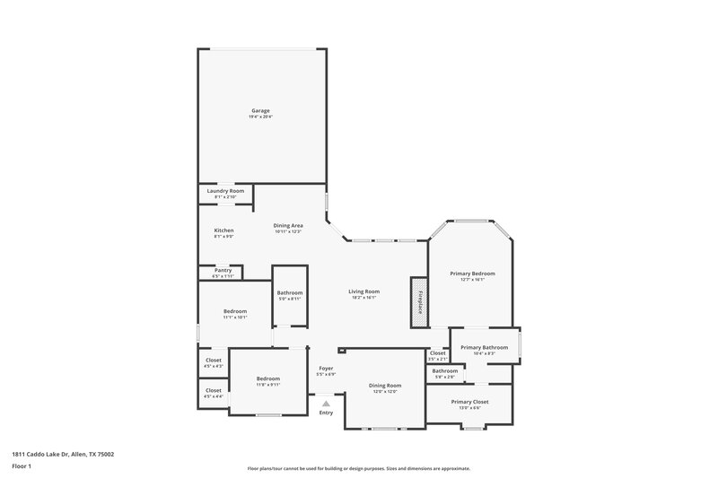 2,090/Mo, 1811 Caddo Lake Dr Allen, TX 75002 Floor Plan View