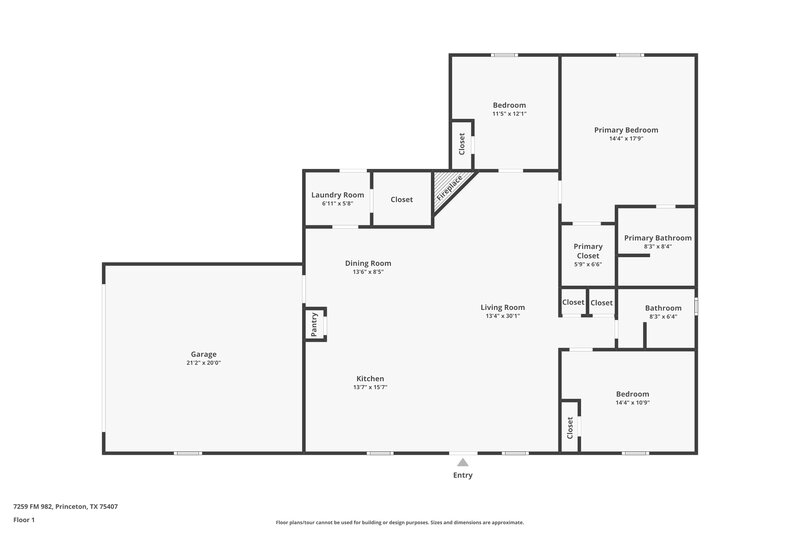 1,845/Mo, 7259 Fm 982 Princeton, TX 75407 Floorplan View