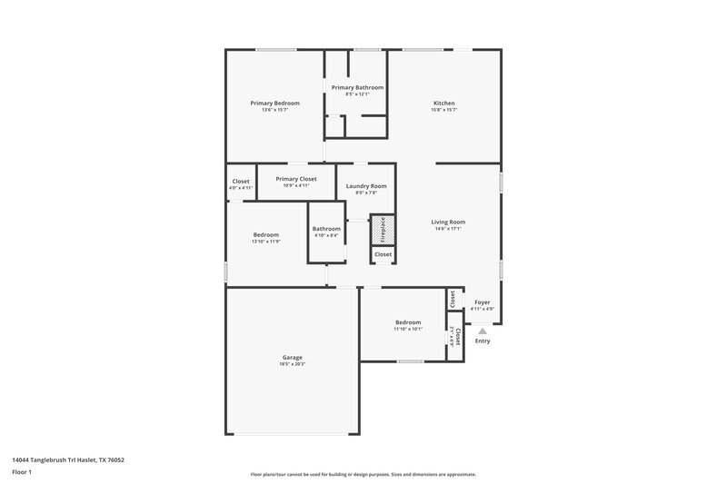 1,870/Mo, 14044 Tanglebrush Trl Haslet, TX 76052 Floor Plan View