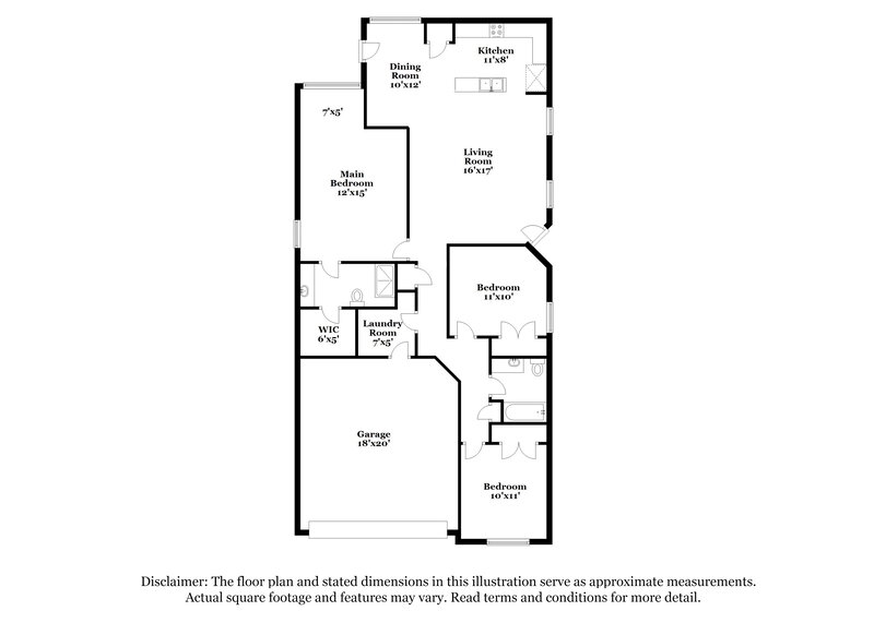 1,965/Mo, 1108 Boxwood Dr Crowley, TX 76036 Floor Plan View