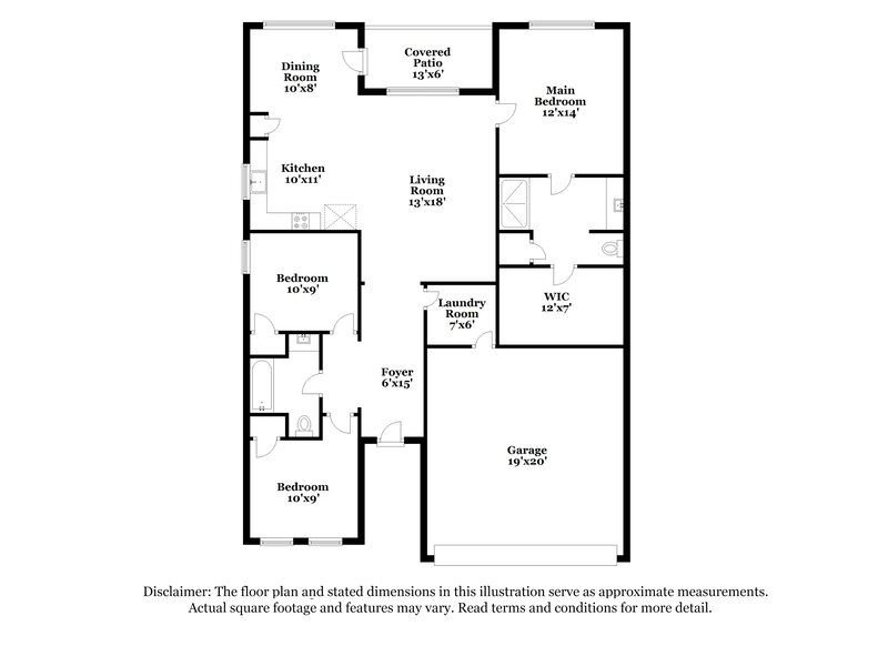 2,240/Mo, 1328 Niagara Dr Fort Worth, TX 76140 Floor Plan View