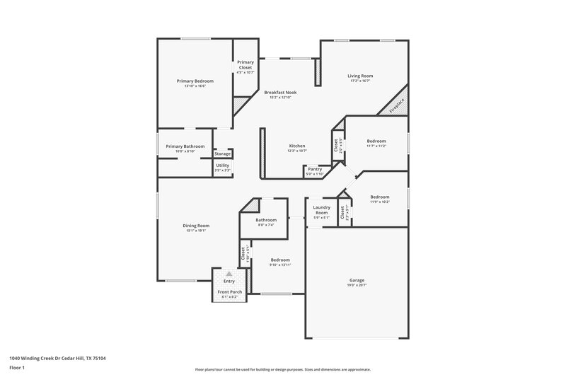 2,575/Mo, 1040 Winding Creek Dr Cedar Hill, TX 75104 Floor Plan View
