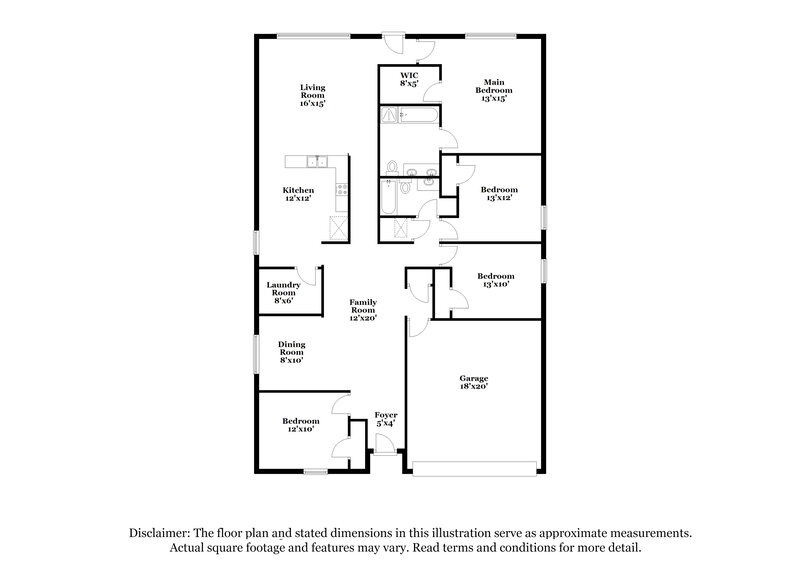 2,220/Mo, 14108 Sierra Vista Way Haslet, TX 76052 Floor Plan View