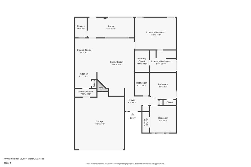 2,280/Mo, 10005 Blue Bell Dr Fort Worth, TX 76108 Floor Plan View