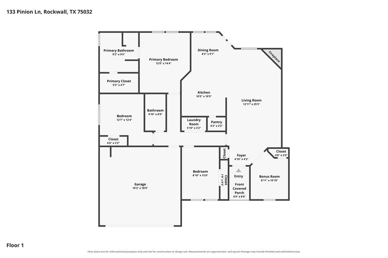 1,850/Mo, 133 Pinion Ln Rockwall, TX 75032 Floor Plan View