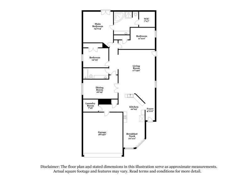 1,980/Mo, 10041 Silent Hollow Dr Fort Worth, TX 76140 Floor Plan View
