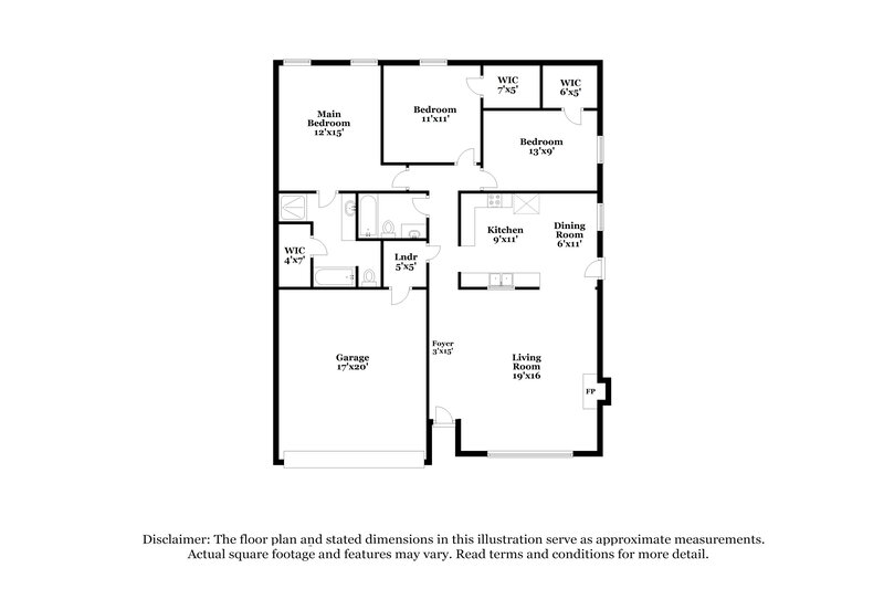 1,980/Mo, 7204 Fossil Garden Dr Arlington, TX 76002 Floor Plan View