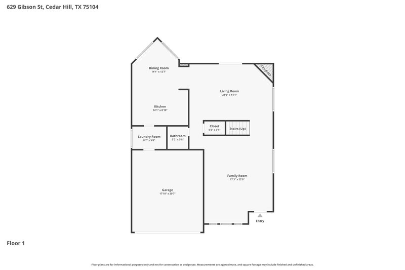 2,500/Mo, 629 Gibson St Cedar Hill, TX 75104 Floor Plan View 2