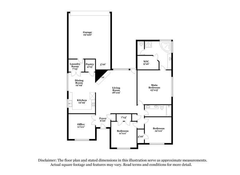 2,445/Mo, 7605 Colfax Dr Rowlett, TX 75089 Floor Plan View