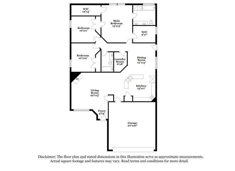1,825/Mo, 6421 Freshwater Ln Fort Worth, TX 76179 Floorplan View
