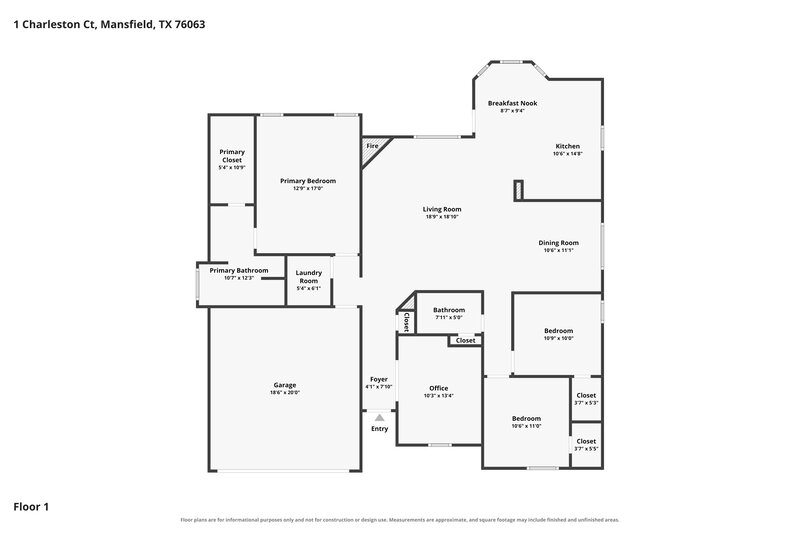 2,550/Mo, 1 Charleston Ct Mansfield, TX 76063 Floor Plan View