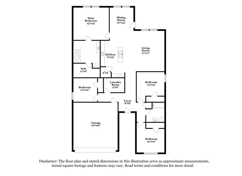 2,200/Mo, 10234 Fort Brown Trl Crowley, TX 76036 Floorplan View