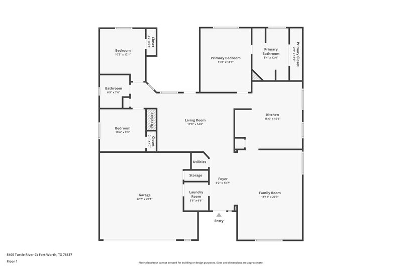 1,750/Mo, 5405 Turtle River Ct Fort Worth, TX 76137 Floor Plan View