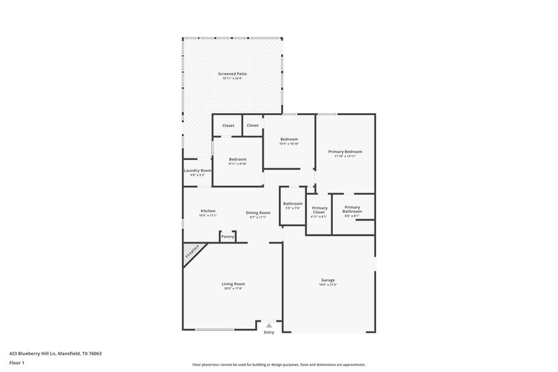 1,930/Mo, 423 Blueberry Hill Ln Mansfield, TX 76063 Floor Plan View