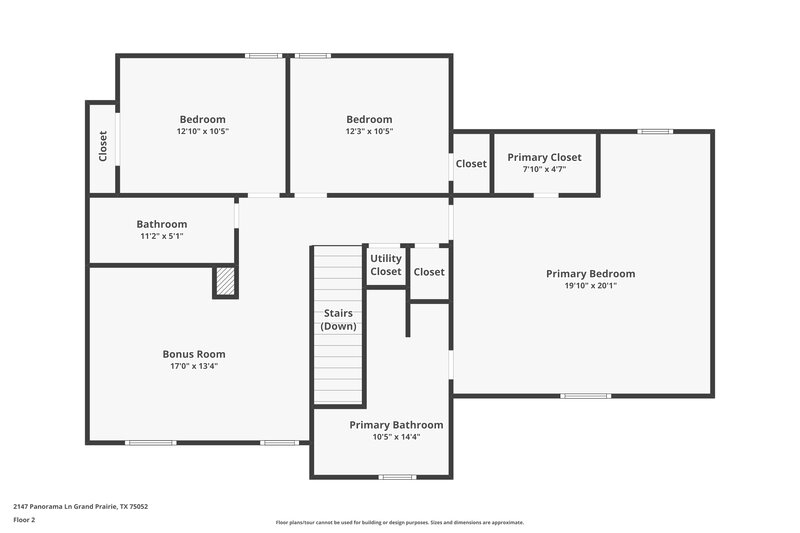 2,450/Mo, 2147 Panorama Ln Grand Prairie, TX 75052 Floor Plan View 2