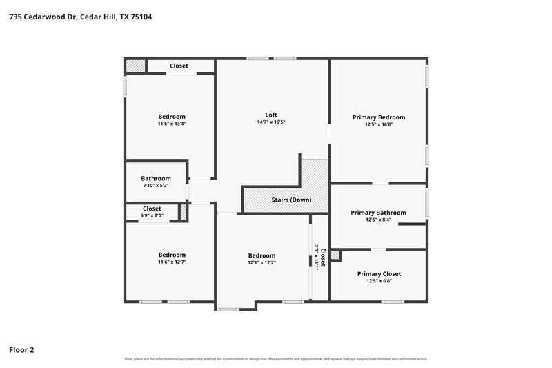 2,480/Mo, 735 Cedarwood Dr Cedar Hill, TX 75104 Floor Plan View 2