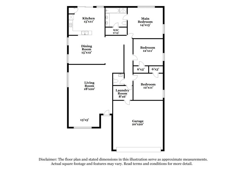 2,070/Mo, 914 Pryor Dr Arlington, TX 76001 Floor Plan View