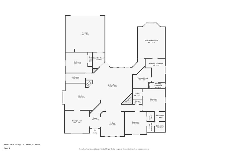 2,775/Mo, 1629 Laurel Springs Ct Desoto, TX 75115 Floor Plan View