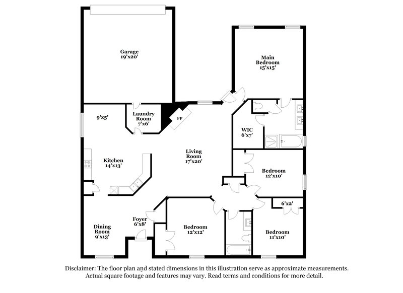 2,305/Mo, 1746 ONeal St Lancaster, TX 75134 Floor Plan View