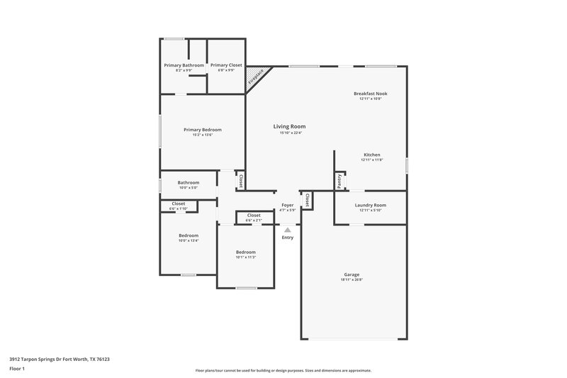 1,775/Mo, 3912 Tarpon Springs Dr Fort Worth, TX 76123 Floor Plan View