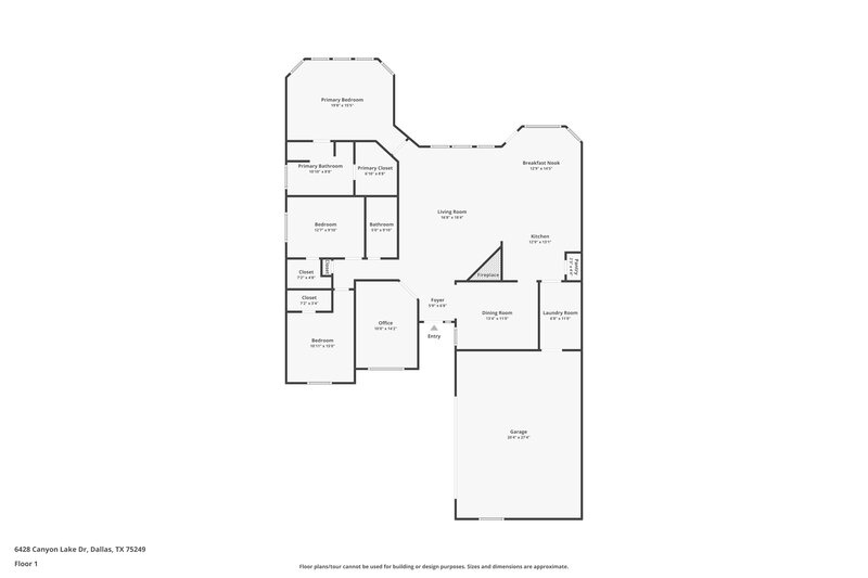 2,215/Mo, 6428 Canyon Lake Dr Dallas, TX 75249 Floor Plan View
