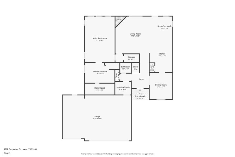 2,150/Mo, 1082 Carpenter Ct Lavon, TX 75166 Floor Plan View