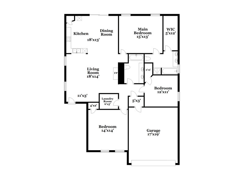 1,900/Mo, 516 Cleveland Dr Lavon, TX 75166 Floor Plan View