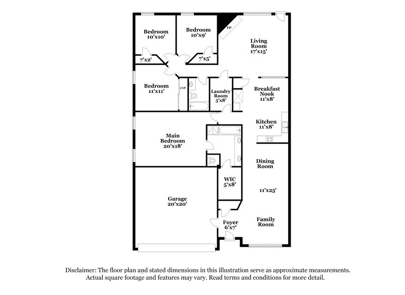 2,530/Mo, 7029 Pickford Ct Arlington, TX 76001 Floor Plan View