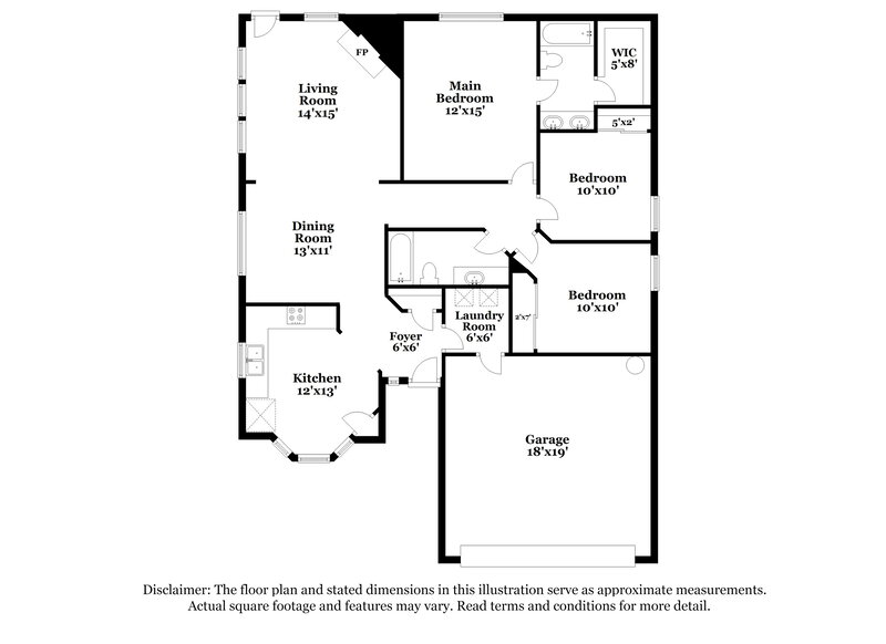 1,840/Mo, 4001 Periwinkle Dr Fort Worth, TX 76137 Floor Plan View