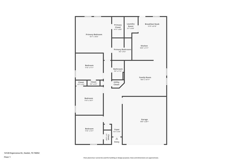 2,180/Mo, 14120 Esperanza Dr Haslet, TX 76052 Floor Plan View