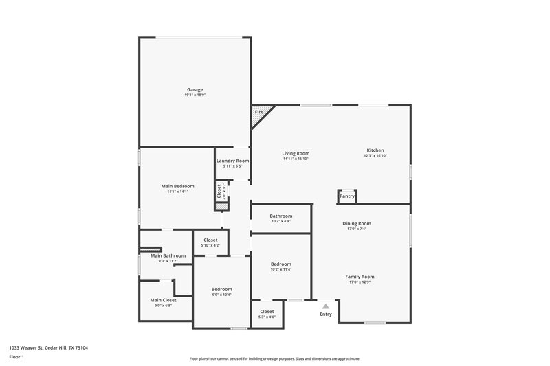 2,059/Mo, 1033 Weaver St Cedar Hill, TX 75104 Floor Plan View