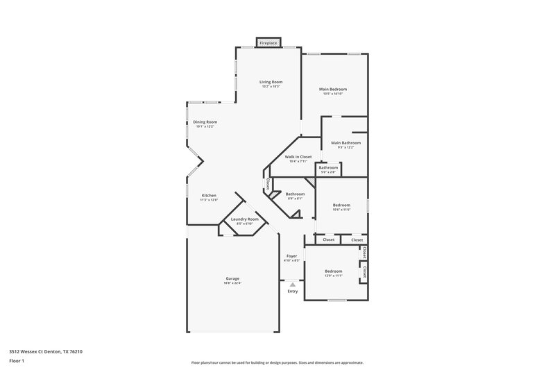2,310/Mo, 3512 Wessex Ct Denton, TX 76210 Floor Plan View