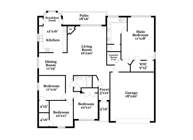 2,530/Mo, 1008 Havenbrook Dr Arlington, TX 76001 Floor Plan View