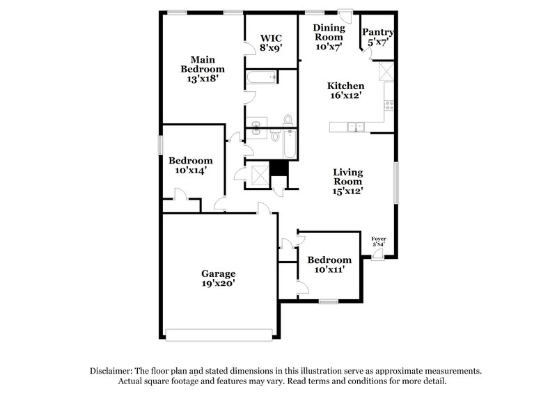 1,730/Mo, 1304 Castle Ridge Rd Fort Worth, TX 76140 Floor Plan View