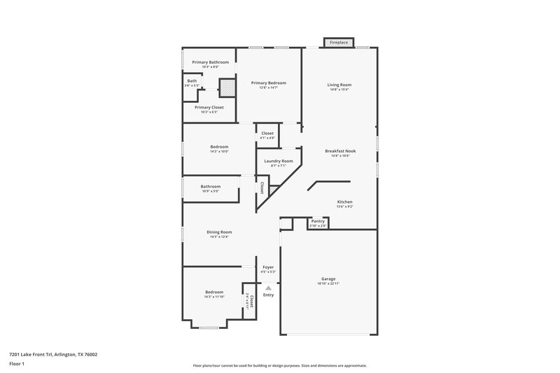 2,300/Mo, 7201 Lake Front Trl Arlington, TX 76002 Floor Plan View