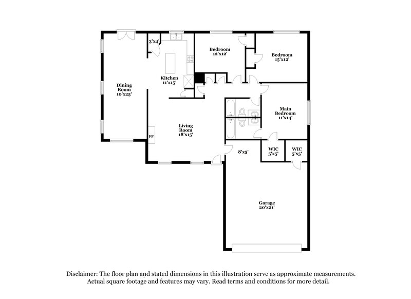 2,120/Mo, 6003 Cool Springs Dr Arlington, TX 76001 Floorplan View