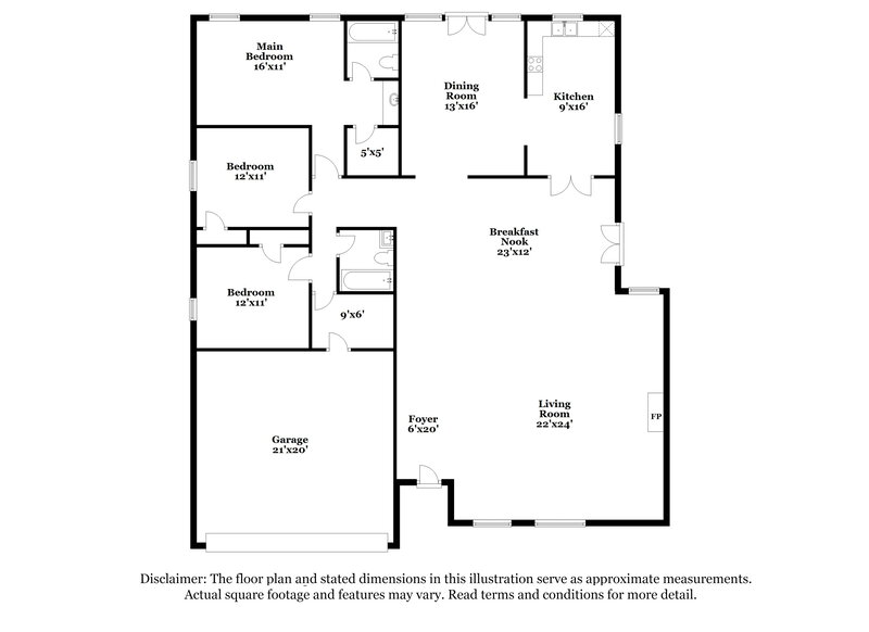 2,410/Mo, 5303 Oak Springs Dr Arlington, TX 76016 Floor Plan View