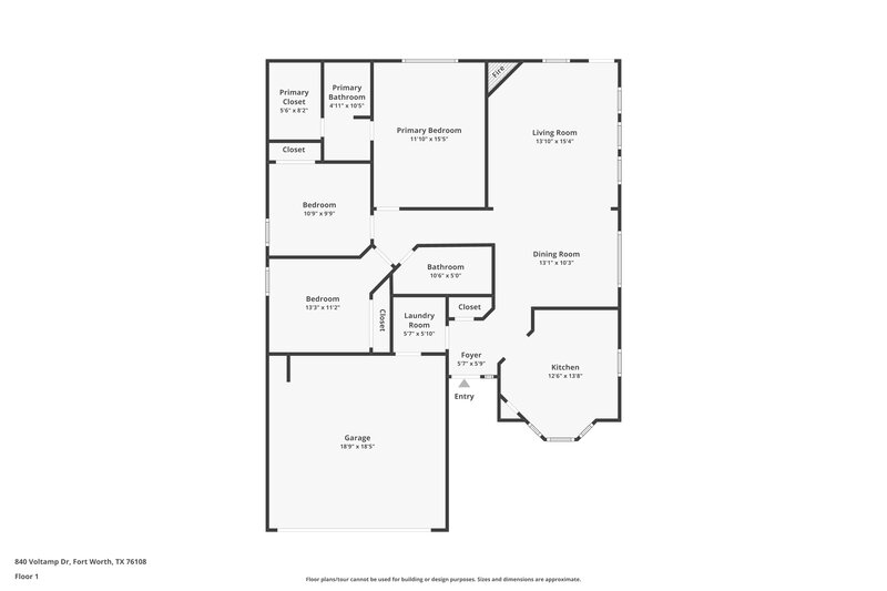 1,825/Mo, 840 Voltamp Dr Fort Worth, TX 76108 Floor Plan View