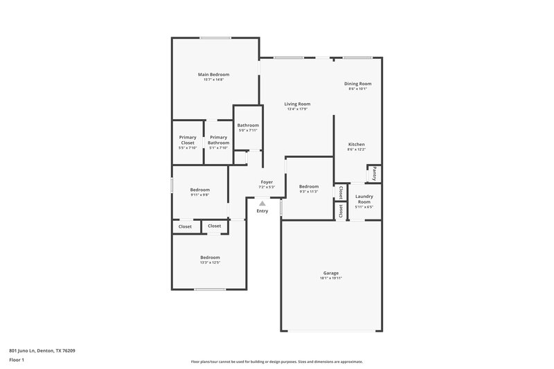 1,995/Mo, 801 Juno Ln Denton, TX 76209 Floor Plan View