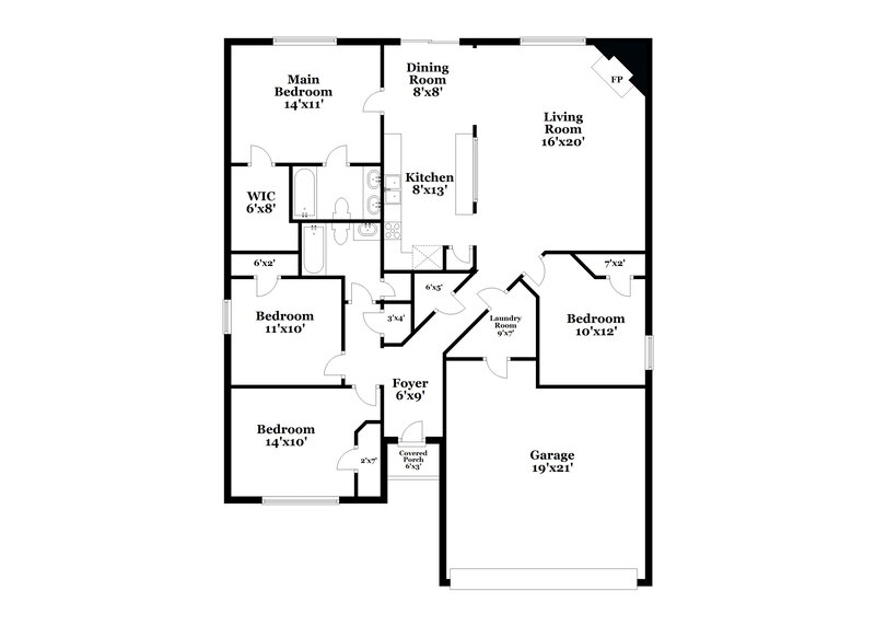 1,960/Mo, 1001 Springcreek Dr Denton, TX 76210 Floor Plan View