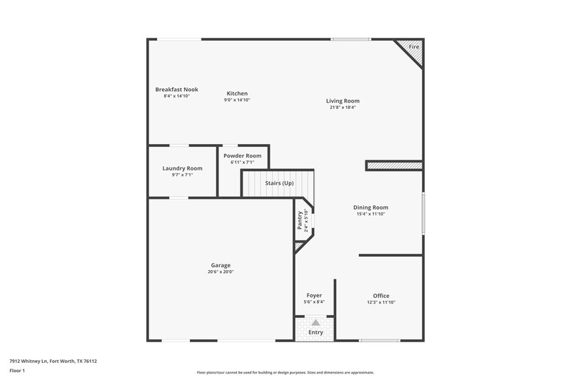 2,725/Mo, 7912 Whitney Ln Fort Worth, TX 76112 Floor Plan View