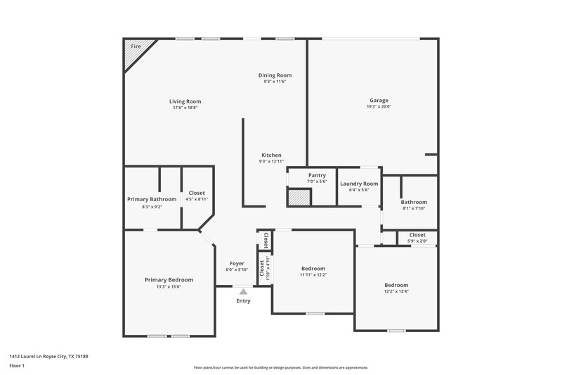 2,095/Mo, 1412 Laurel Ln Royse City, TX 75189 Floor Plan View